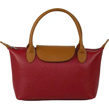 Kabelka kůže 1246 Itálie barva: červená-vínová