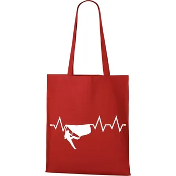 DOBRÝ TRIKO Bavlněná taška s potiskem Tep horolezec Barva: Červená