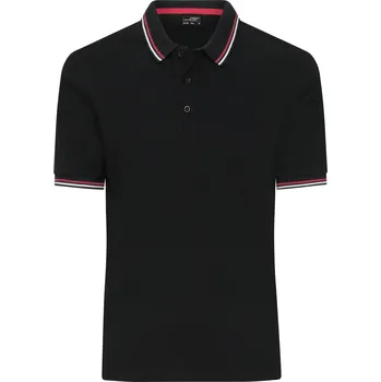 Pánské tričko Pánské těžké piqué polo s kontrastními proužky JN 1306 black-white-red XL