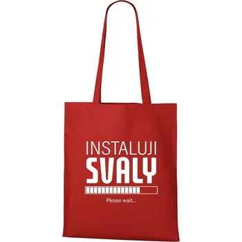 DOBRÝ TRIKO Bavlněná taška s potiskem Instaluji svaly Barva: Červená