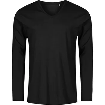 Pánské tričko s dl. rukávem a výstřihem do V - X.O 1460 black XL