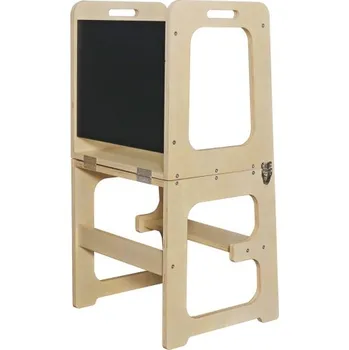 učicí věž Derrson Multifunkční učící věž 3v1 rozložitelná 86 x 46 x 40,5 cm přírodní