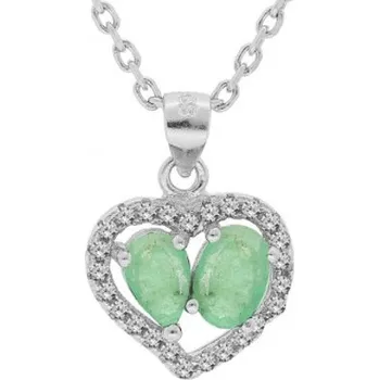 Náhrdelník Brilio Silver Půvabný stříbrný náhrdelník se smaragdy CL-FS-5648E (řetízek, přívěsek) + 2 měsíce na vrácení zboží