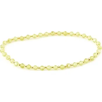 Náramek Náramek 7 Angelic Eyes se zlatými kuličkami a olivíny ZLNA1465F + Dárek zdarma