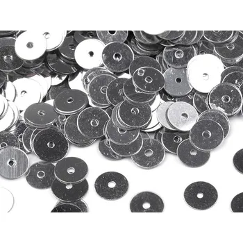 Flitry hladké Ø6 mm metalické, střední, 1 stříbrná