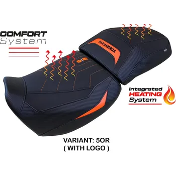 Moto sedlo TPZ Italia Vyhřívaný potah sedla Harley Davidson Pan America (21-24) Heating Comfort potah sedla: s logem 5OR (Orange)