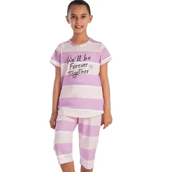 Dívčí pyžamo Fialové i růžové pruhované dívčí pyžamo, We ll be forever Together 1F0847 fialová 170-176-15-16-let