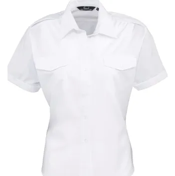 Dámská košile Pilotní halenka s krátkým rukávem PR 312 white 10_S