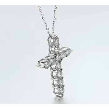 Náhrdelník For Silver Jemný náhrdelník s Moissanitem 0,06ct Kříž - Stříbro 925