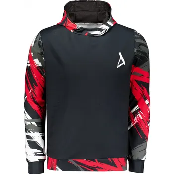 Pánské oblečení Pánská funkční mikina premium ALTISPORT VOJ/ALM039MI01 ČERNOČERVENÁ L