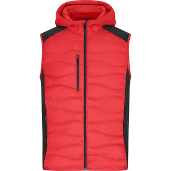 Pánská vesta Pánská strečová fleecová vesta JN 1328 red-black M