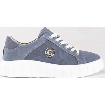 Dámské tenisky Modré polobotky na platformě ze semišové kůže GD-XF-71BL Velikost: 41