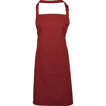 Pracovní zástěra Zástěra s laclem a kapsou na břiše "Colours" PR 154 burgundy onesize