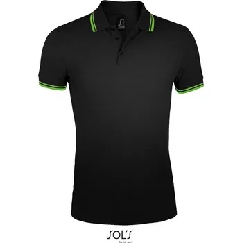 Pánská móda Pánské piqué polo Pasadena Men black-lime XXL