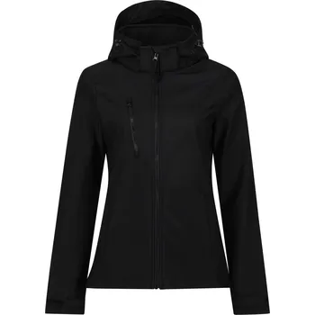 Dámská 3vrstvá softshell bunda s kapucí "Venturer" black-black 18_XXL
