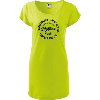 Dámské oblečení DOBRÝ TRIKO Dámské tričko/šaty s potiskem Mother ever Velikost: S, Barva: Limetková