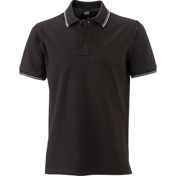 Pánské tričko Pánské piqué polo JN 986 black-white S