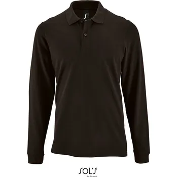 Pánská móda Pánské piqué polo s dlouhým rukávem Perfect LSL Men black S