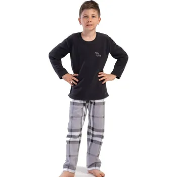 Dámské pyžamo Černé a šedě kárované extra teplé pyžamo klučičí ORIGIN 1T0449 černá 170-176-15-16-let