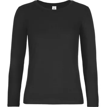 Dámské tričko Dámské tričko z těžké bavlny s dl. rukávem #E190 LSL /women black XXL