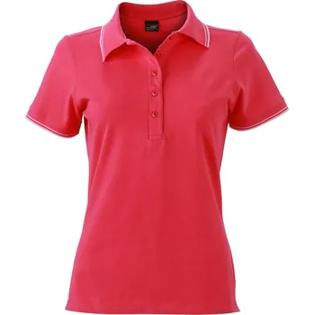 Dámské tričko Dámské piqué polo JN 985 pink-white XL