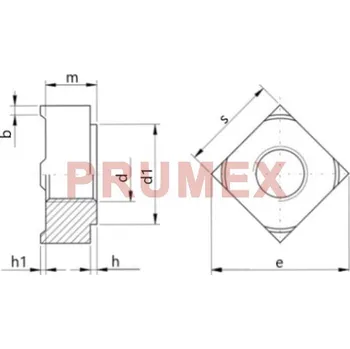 Matice Matice pro přivaření čtyřhranná DIN 928 M10 nerez A2
