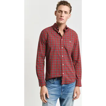 Pánská košile KOŠILE GANT REG CLASSIC POPLIN TARTAN SHIRT RUBY RED