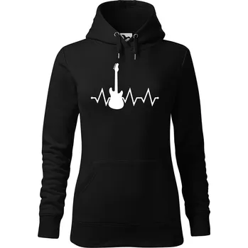 Dámská mikina DOBRÝ TRIKO Dámská mikina s potiskem Tep kytara Velikost dámské mikiny: S, Barva: Černá