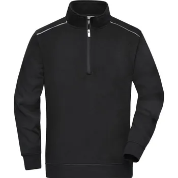 Dámská mikina Pracovní mikina s 1/2 zipem - Solid JN 895 black 3XL