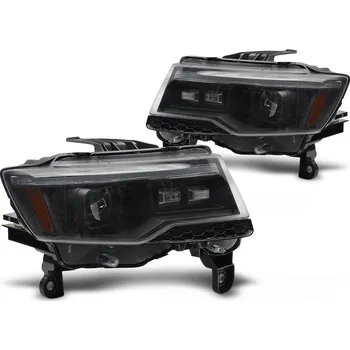 Přední světlomet TUNING-TEC Přední světla Chrysler Jeep Grand Cherokke 14-21 černé TUBE LIGHT SEQ XENON