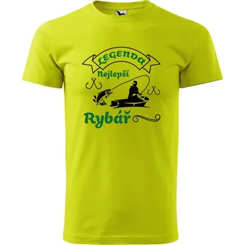 Pánské tričko DOBRÝ TRIKO Pánské tričko s potiskem Legenda rybář Velikost: 2XL, Barva: Limetková