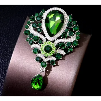 Brož B-TOP Brož s kamínky - zelená