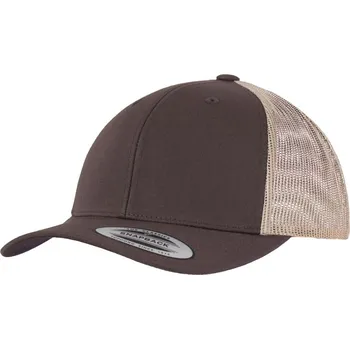 Kšiltovka 6 panelová vintage kšiltovka "Trucker" 6606/6606T brown-khaki onesize