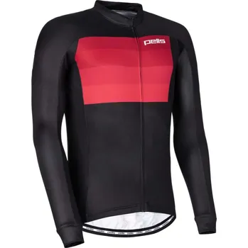 cyklistický dres Dres s dlouhým rukávem PELLS Lines Red - L