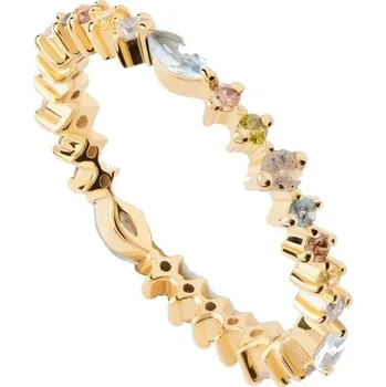 Prsten PDPAOLA Pozlacený dámský prsten s barevnými zirkony Lotus Colors AN01-C80 48 mm + 2 měsíce na vrácení zboží