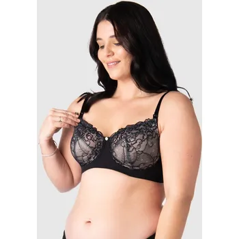 Těhotenská móda Kojící podprsenka s flexi kosticí Temptation černá s krajkou (pro větší poprsí) Velikost: 75/G