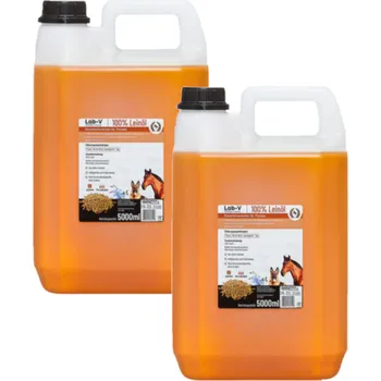 LAB-V Lněný olej Leinöl pro koně, psy a kočky 2x5000ml