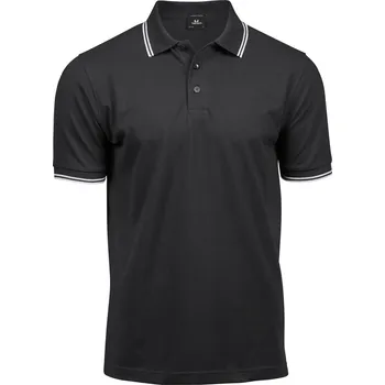 Pánská košile Pánské elastické piqué polo z těžké bavlny TJ 1407 black-white 3XL