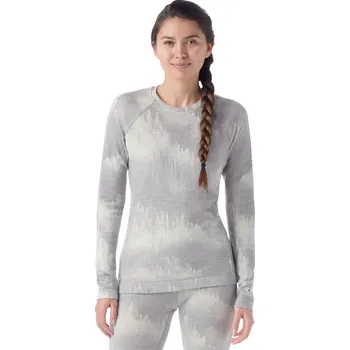 Dámské tričko Dámské funkční triko Smartwool W Classic Thermal Merino BL Crew Boxed Velikost: L / Barva: šedá/bílá