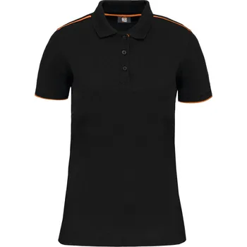 Dámská móda Dámské pracovní piqué polo "Day-to-Day" WK 271 black-orange XXL