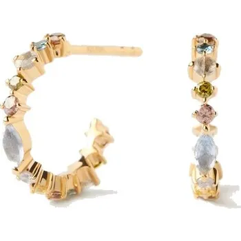 Šperk PDPAOLA Pozlacené náušnice s barevnými zirkony Lotus Colors AR01-C77-U + 2 měsíce na vrácení zboží