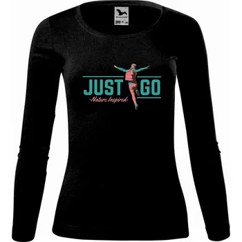 Dámské tričko DOBRÝ TRIKO Dámské bavlněné triko Just go Velikost: 3XL, Barva: Černá