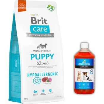 Krmivo pro psa Brit Care Dog Hypoallergenic Puppy 12kg + LAB V Lososový olej pro psy 500ml
