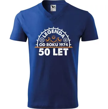 Pánské tričko DOBRÝ TRIKO Pánské V tričko s potiskem Legenda 50 let Velikost: M, Barva: Královská modrá