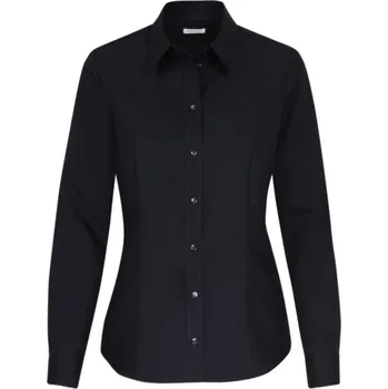 Dámská halenka Popelínová halenka s dlouhým rukávem Blouse Regular LSL black 48