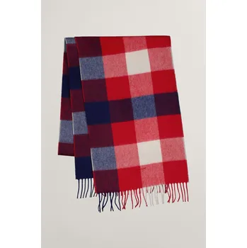 Šála ŠÁLA GANT CHECK MERINO WOOL SCARF RUBY RED