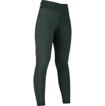 Jezdecké kalhoty HKM Jezdecké legíny Jil High Waist, s gripem, dámské, olive green 38