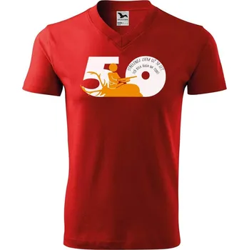 Pánské tričko DOBRÝ TRIKO Pánské V tričko Jsem střelenej 50 let Velikost: 2XL, Barva: Červená