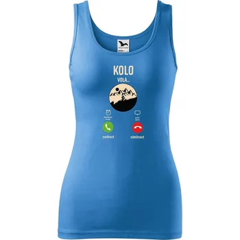 DOBRÝ TRIKO Dámské tílko s potiskem Kolo volá Velikost: S, Barva: Azurově modrá