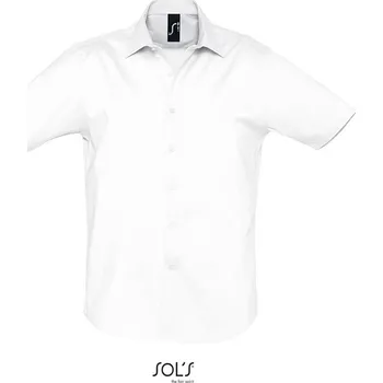 Pánská košile Elastická košile s krátkým rukávem Broadway white L